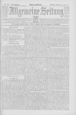 Allgemeine Zeitung Sonntag 14. Juni 1891