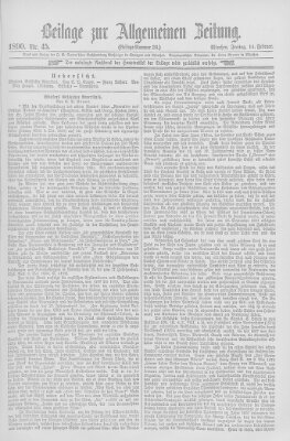 Allgemeine Zeitung Freitag 14. Februar 1890
