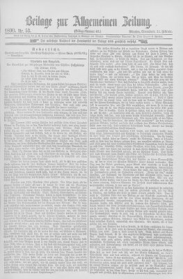 Allgemeine Zeitung Samstag 22. Februar 1890