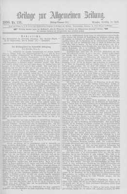 Allgemeine Zeitung Dienstag 29. April 1890
