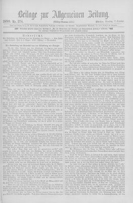 Allgemeine Zeitung Dienstag 7. Oktober 1890