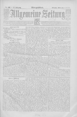Allgemeine Zeitung Mittwoch 1. Juli 1891