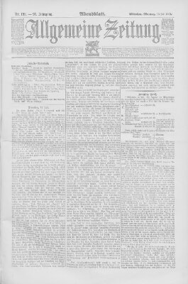 Allgemeine Zeitung Montag 13. Juli 1891