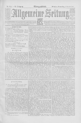 Allgemeine Zeitung Donnerstag 3. September 1891