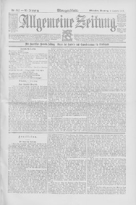 Allgemeine Zeitung Sonntag 6. September 1891