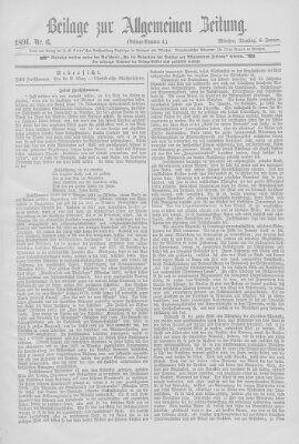 Allgemeine Zeitung Dienstag 6. Januar 1891