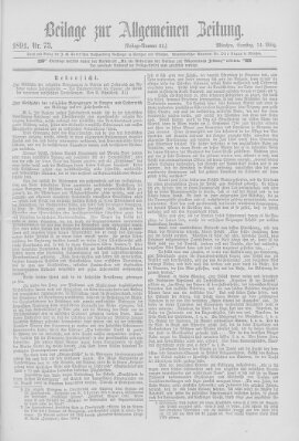 Allgemeine Zeitung Samstag 14. März 1891