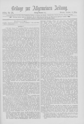 Allgemeine Zeitung Dienstag 17. März 1891