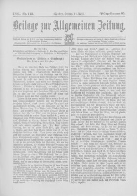 Allgemeine Zeitung Freitag 24. April 1891