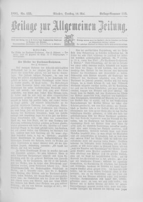 Allgemeine Zeitung Samstag 16. Mai 1891