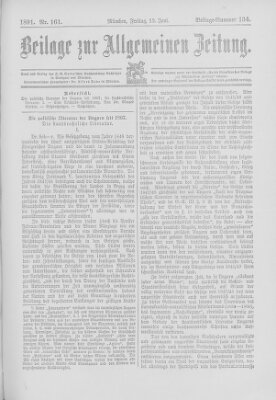 Allgemeine Zeitung Freitag 12. Juni 1891
