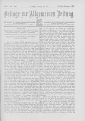 Allgemeine Zeitung Montag 27. Juli 1891
