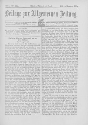 Allgemeine Zeitung Mittwoch 12. August 1891