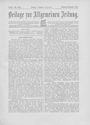 Allgemeine Zeitung Dienstag 20. Oktober 1891