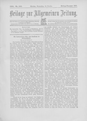 Allgemeine Zeitung Donnerstag 29. Oktober 1891