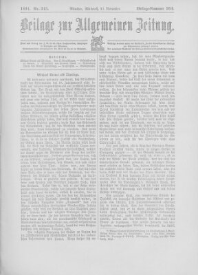 Allgemeine Zeitung Mittwoch 11. November 1891