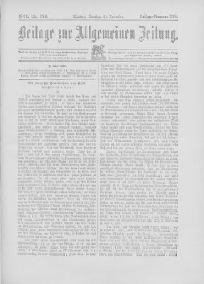 Allgemeine Zeitung Dienstag 22. Dezember 1891