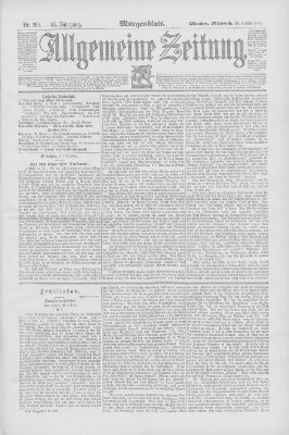 Allgemeine Zeitung Mittwoch 28. Oktober 1891