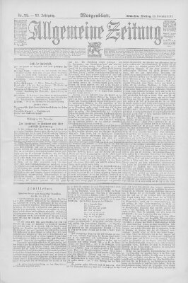 Allgemeine Zeitung Freitag 13. November 1891