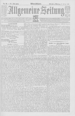 Allgemeine Zeitung Montag 29. Februar 1892