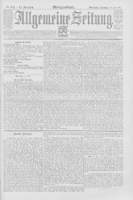 Allgemeine Zeitung Samstag 14. Mai 1892