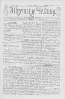Allgemeine Zeitung Dienstag 11. Oktober 1892