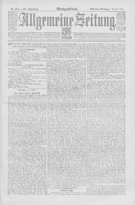 Allgemeine Zeitung Dienstag 1. November 1892