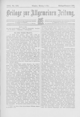 Allgemeine Zeitung Montag 9. Mai 1892
