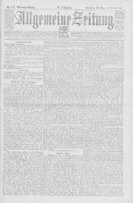 Allgemeine Zeitung Dienstag 12. September 1893