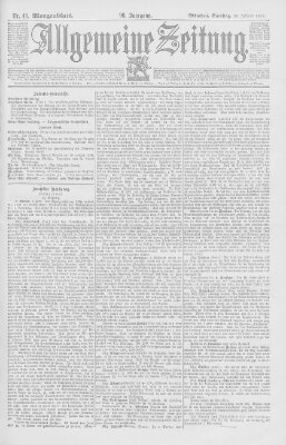 Allgemeine Zeitung Samstag 10. Februar 1894