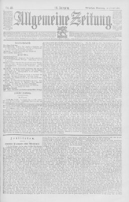Allgemeine Zeitung Sonntag 18. Februar 1894