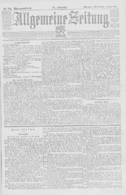 Allgemeine Zeitung Mittwoch 1. August 1894