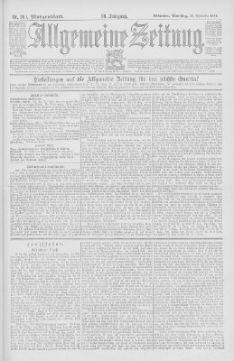 Allgemeine Zeitung Samstag 29. September 1894