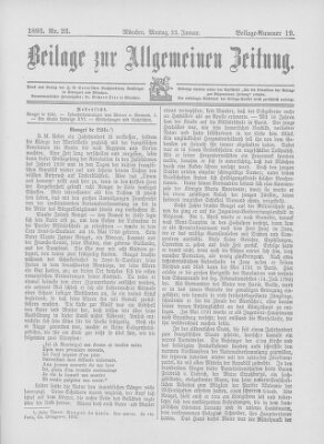 Allgemeine Zeitung Montag 23. Januar 1893