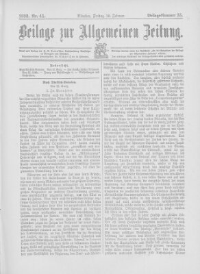 Allgemeine Zeitung Freitag 10. Februar 1893