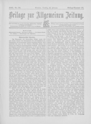 Allgemeine Zeitung Samstag 25. Februar 1893