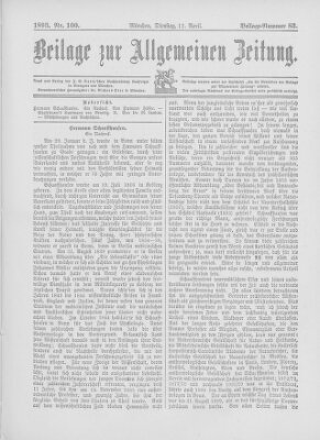 Allgemeine Zeitung Dienstag 11. April 1893