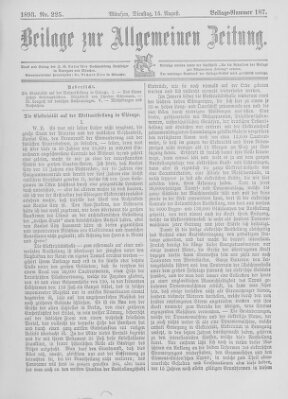 Allgemeine Zeitung Dienstag 15. August 1893