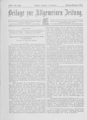 Allgemeine Zeitung Freitag 1. September 1893