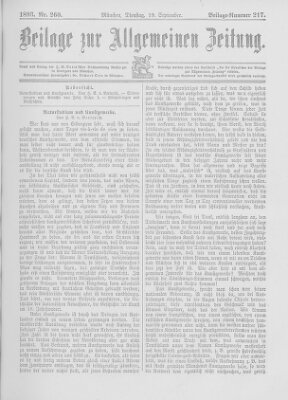 Allgemeine Zeitung Dienstag 19. September 1893