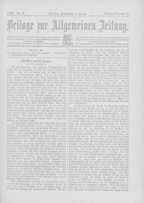 Allgemeine Zeitung Donnerstag 4. Januar 1894