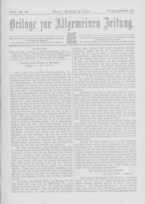 Allgemeine Zeitung Mittwoch 31. Januar 1894