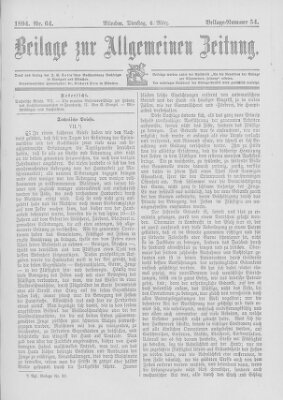 Allgemeine Zeitung Dienstag 6. März 1894