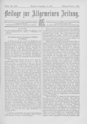 Allgemeine Zeitung Donnerstag 31. Mai 1894