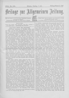 Allgemeine Zeitung Samstag 7. Juli 1894