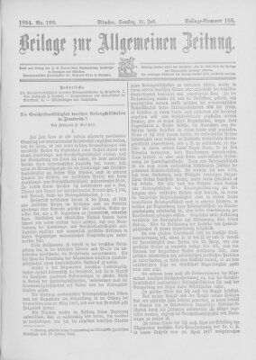 Allgemeine Zeitung Samstag 21. Juli 1894