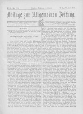Allgemeine Zeitung Mittwoch 15. August 1894