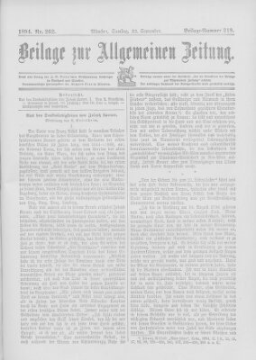 Allgemeine Zeitung Samstag 22. September 1894