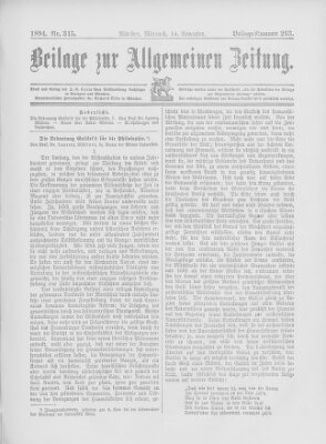 Allgemeine Zeitung Mittwoch 14. November 1894