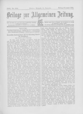 Allgemeine Zeitung Mittwoch 21. November 1894